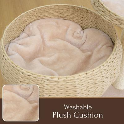 Show full view: Petpals 16-in 2 Level Cat Nest Beds with Scratching Post, Beige slide 8 of 11