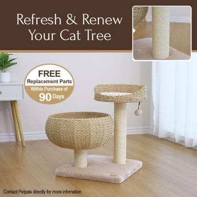 Show full view: Petpals 16-in 2 Level Cat Nest Beds with Scratching Post, Beige slide 5 of 11