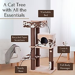 Petpals 50-in Cat Tree with Large Condo & Top Perch, Rustic Brown slide 2 of 9