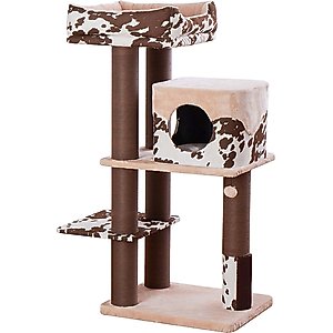 Petpals 50-in Cat Tree with Large Condo & Top Perch, Rustic Brown