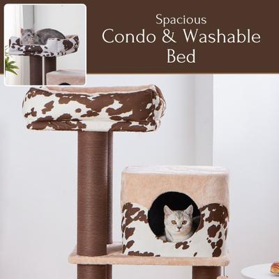 Show full view: Petpals 50-in Cat Tree with Large Condo & Top Perch, Rustic Brown slide 6 of 10