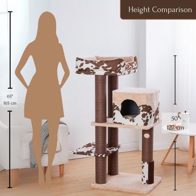 Show full view: Petpals 50-in Cat Tree with Large Condo & Top Perch, Rustic Brown slide 9 of 10