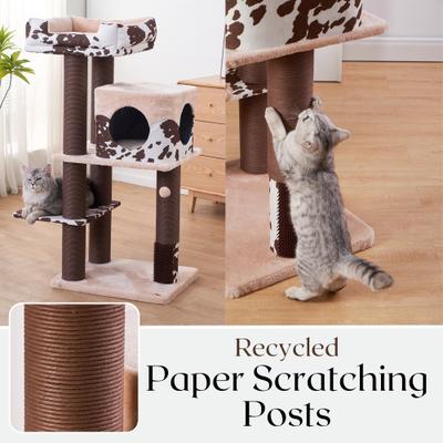 Show full view: Petpals 50-in Cat Tree with Large Condo & Top Perch, Rustic Brown slide 7 of 10