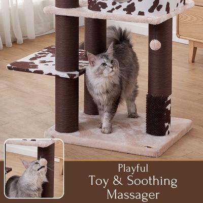 Show full view: Petpals 50-in Cat Tree with Large Condo & Top Perch, Rustic Brown slide 8 of 10