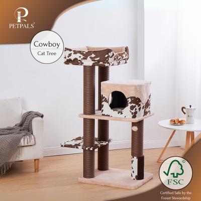 Show full view: Petpals 50-in Cat Tree with Large Condo & Top Perch, Rustic Brown slide 3 of 10