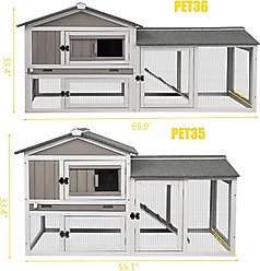 Petscosset Indoor/Outdoor Rabbit Hutch, 55.1 x 17.7 x 33.4-in slide 2 of 9