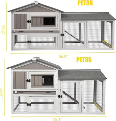 Show full view: Petscosset Indoor/Outdoor Rabbit Hutch, 55.1 x 17.7 x 33.4-in slide 8 of 10