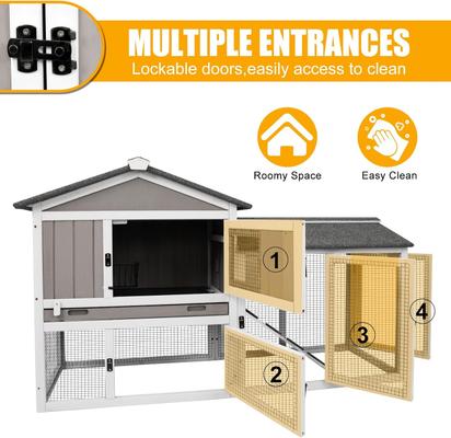 Show full view: Petscosset Indoor/Outdoor Rabbit Hutch, 55.1 x 17.7 x 33.4-in slide 3 of 10