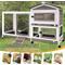 Show in main carousel: Petscosset Indoor Two-Story Rabbit Hutch with Wheels, Gray, 55-in slide 6 of 11
