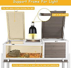 Petscosset Wooden Tortoise & Reptile Habitat Cage with Legs, Gray, 37-in slide 2 of 7