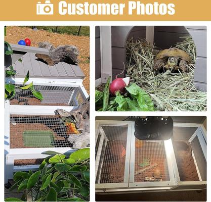 Show full view: Petscosset Wooden Tortoise & Reptile Habitat Cage with Wheels, Gray, 39-in slide 2 of 8