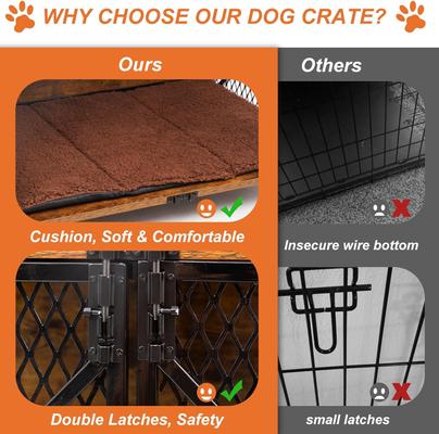 Show full view: Petscosset Furniture Style Dog Crate with Wheels, 41 x 23.6 x 35.8-in slide 4 of 9