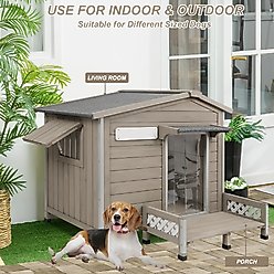 Petscosset Outdoor Dog House with Porch & Window, 40.6 x 34.8 x 38.8-in slide 2 of 7