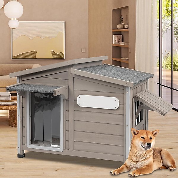 Show full view: Petscosset Outdoor Weatherproof Wooden Dog House, 43.5 x 29.5 x 33.5-in slide 8 of 8