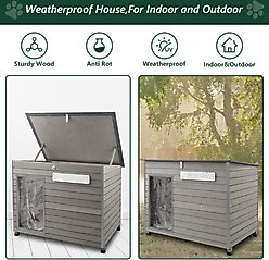 Petscosset Outdoor Wooden Dog House, 43.3 x 26.4 x 33.5-in slide 2 of 7