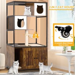 Petscosset 31.5-in Wooden Furniture Style Cat Litter Box Enclosure, Brown slide 2 of 8