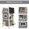 Show in main carousel: Petscosset Outdoor Wooden Two-Story Cat House with Openable Roof, Gray slide 7 of 11