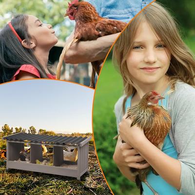 Show full view: Petscosset Triple Wooden Chicken Nesting Box for Hens slide 6 of 6