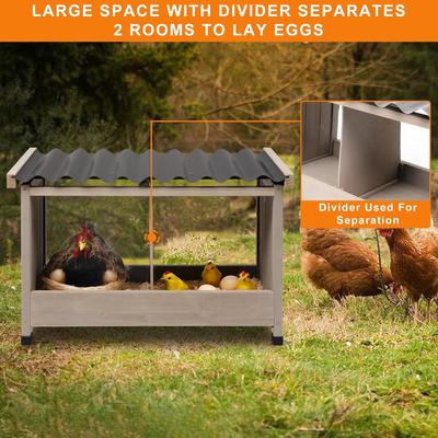 Show full view: Petscosset Double Wooden Chicken Nesting Box for Hens slide 7 of 9