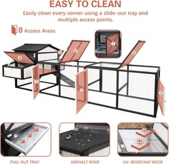 Petscosset 116-in Large Chicken Coop with Nesting Boxes, 4 to 6 Chicken Capacity, Black slide 2 of 7