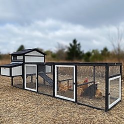 Petscosset 116-in Large Chicken Coop with Nesting Boxes, 4 to 6 Chicken Capacity, Black
