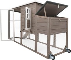 Petscosset 2-Story Wooden Chicken Coop, Grey