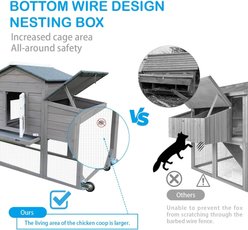 Petscosset Wooden Chicken Coop, Grey slide 2 of 8