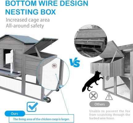 Show full view: Petscosset Wooden Chicken Coop, Grey slide 7 of 10