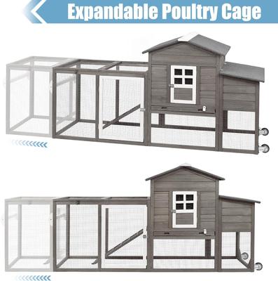 Show full view: Petscosset Wooden Chicken Coop, Grey slide 6 of 10