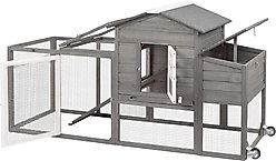 Petscosset Wooden Chicken Coop, Grey