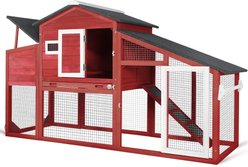 Petscosset Wooden 2-Story Chicken Coop with Run, 2 to 3 Chicken Capacity, Red slide 1 of 8