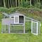Show in main carousel: Petscosset Wooden 2-Story Chicken Coop with Run, 2 to 3 Chicken Capacity, Grey slide 6 of 9