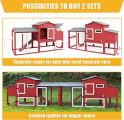 Petscosset Wooden Chicken Coop with Wheels, Red slide 2 of 7