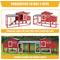 Show in main carousel: Petscosset Wooden Chicken Coop with Wheels, Red slide 7 of 9
