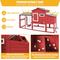 Show in main carousel: Petscosset Wooden Chicken Coop with Wheels, Red slide 6 of 9