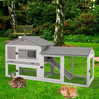 Show full view: Petscosset Indoor/Outdoor Rabbit Hutch, 55.1 x 17.7 x 33.4-in slide 9 of 10