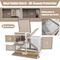 Show in main carousel: Petscosset Indoor Wooden Rabbit Hutch with Wheels, Small Animal Cage, Gray, 40-in slide 4 of 10