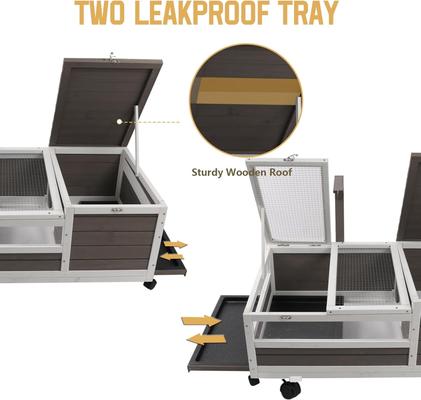Show full view: Petscosset Wooden Tortoise & Reptile Habitat Cage with Wheels, Gray, 39-in slide 5 of 8