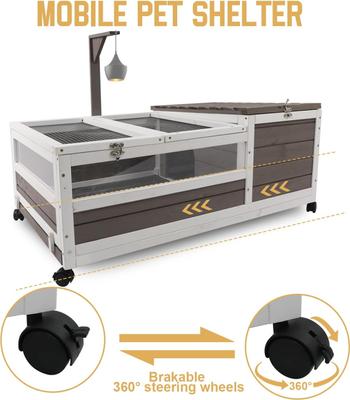Show full view: Petscosset Wooden Tortoise & Reptile Habitat Cage with Wheels, Gray, 39-in slide 3 of 8