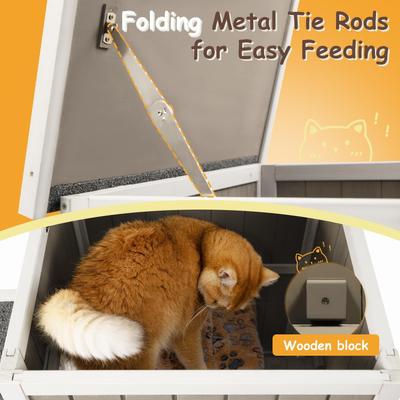 Show full view: Petscosset Outdoor Two-Story Cat House, Gray slide 5 of 9