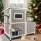 Show in main carousel: Petscosset 36-in Outdoor Two-Story Wooden Cat House with Extra Room, Gray slide 1 of 9