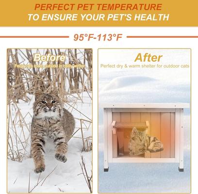 Show full view: Petscosset 22-in Insulated Outdoor Wooden Cat House, Gray slide 5 of 11