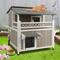 Show in main carousel: Petscosset 30-in Outdoor Wooden Two-Story Cat House with Balcony, Gray slide 1 of 11