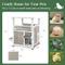 Show in main carousel: Petscosset Outdoor Two-Story Wooden Cat House with Elevated Balcony Steps, Gray slide 7 of 9