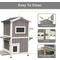 Show in main carousel: Petscosset Outdoor Wooden Two-Story Cat House with Openable Roof, Gray slide 8 of 11