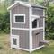 Show in main carousel: Petscosset Outdoor Wooden Two-Story Cat House with Openable Roof, Gray slide 3 of 11