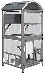 Petscosset 71-in Wooden Outdoor Catio Cat House, Gray