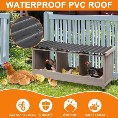 Show full view: Petscosset Triple Wooden Chicken Nesting Box for Hens slide 3 of 6