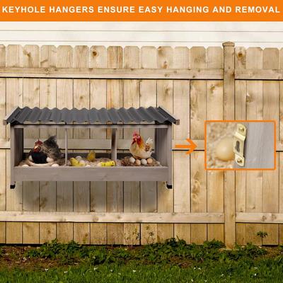 Show full view: Petscosset Triple Wooden Chicken Nesting Box for Hens slide 5 of 6