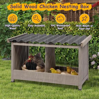 Show full view: Petscosset Double Wooden Chicken Nesting Box for Hens slide 9 of 9